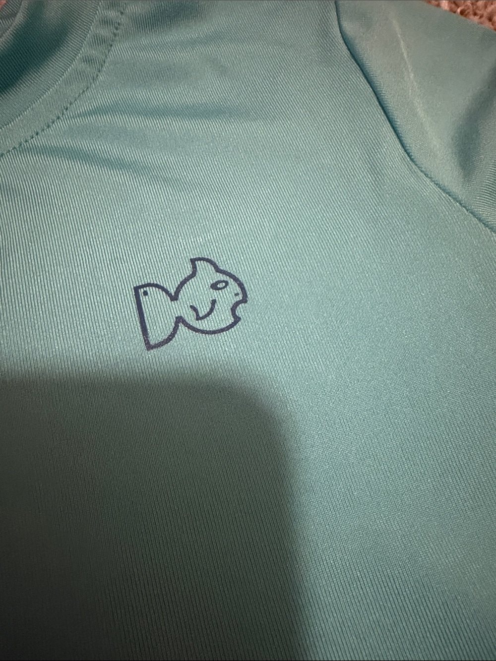 Toddler Boy Short Sleeve Active Tee - Aqua Blue with Fish Detail - Picture 2 of 5